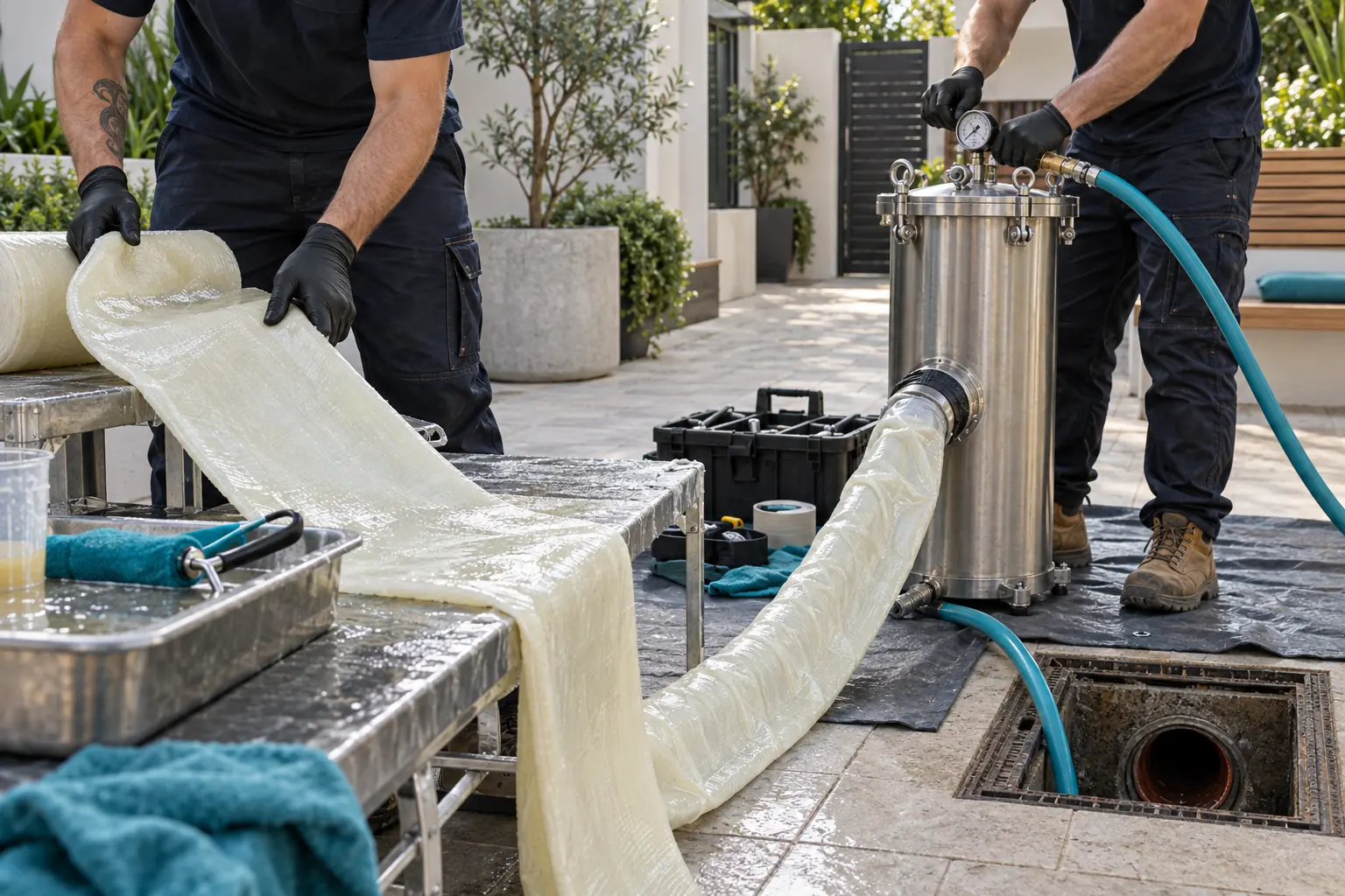 Pipe relining liner prepared for a Sydney drain repair